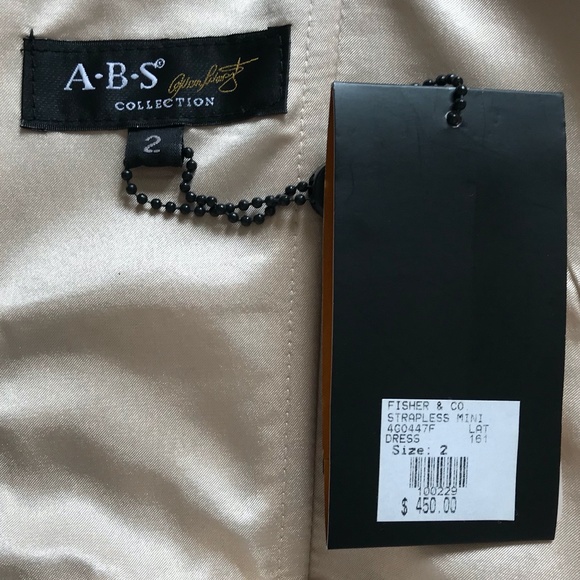 NWT ABS ALLEN SCHWARTZ Metallic Strapless Dress - Picture 6 of 8